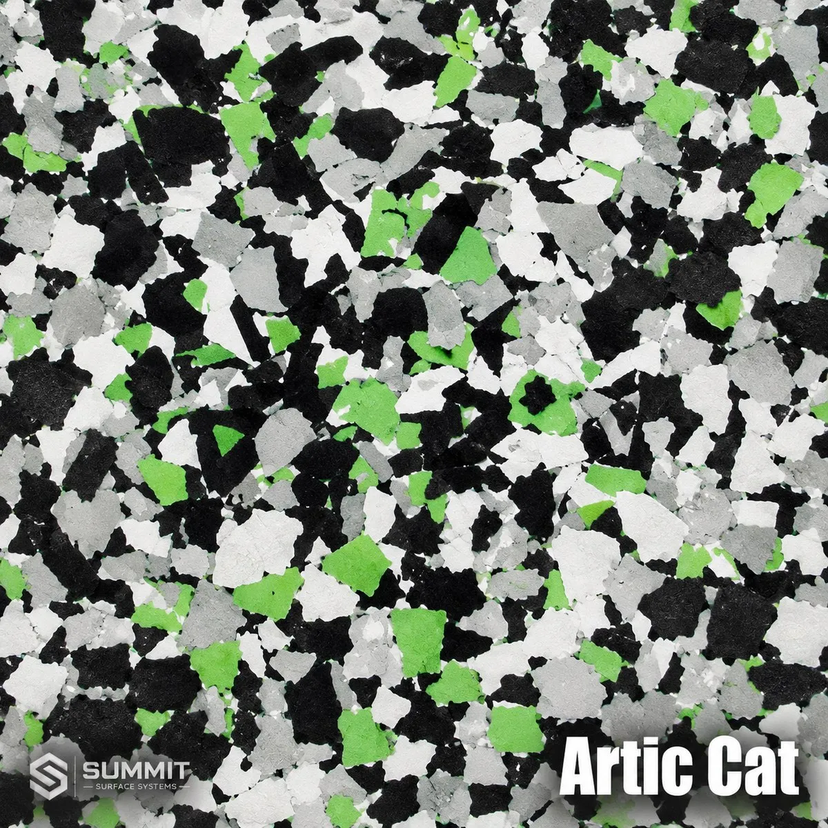 Artic Cat epoxy flake colorway sample by Summit Surface Systems