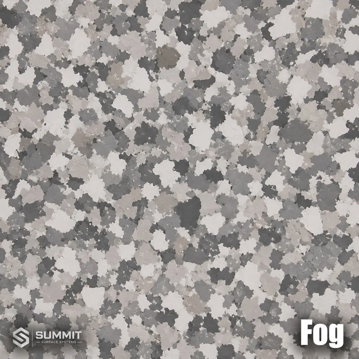 Fog epoxy flake colorway sample by Summit Surface Systems