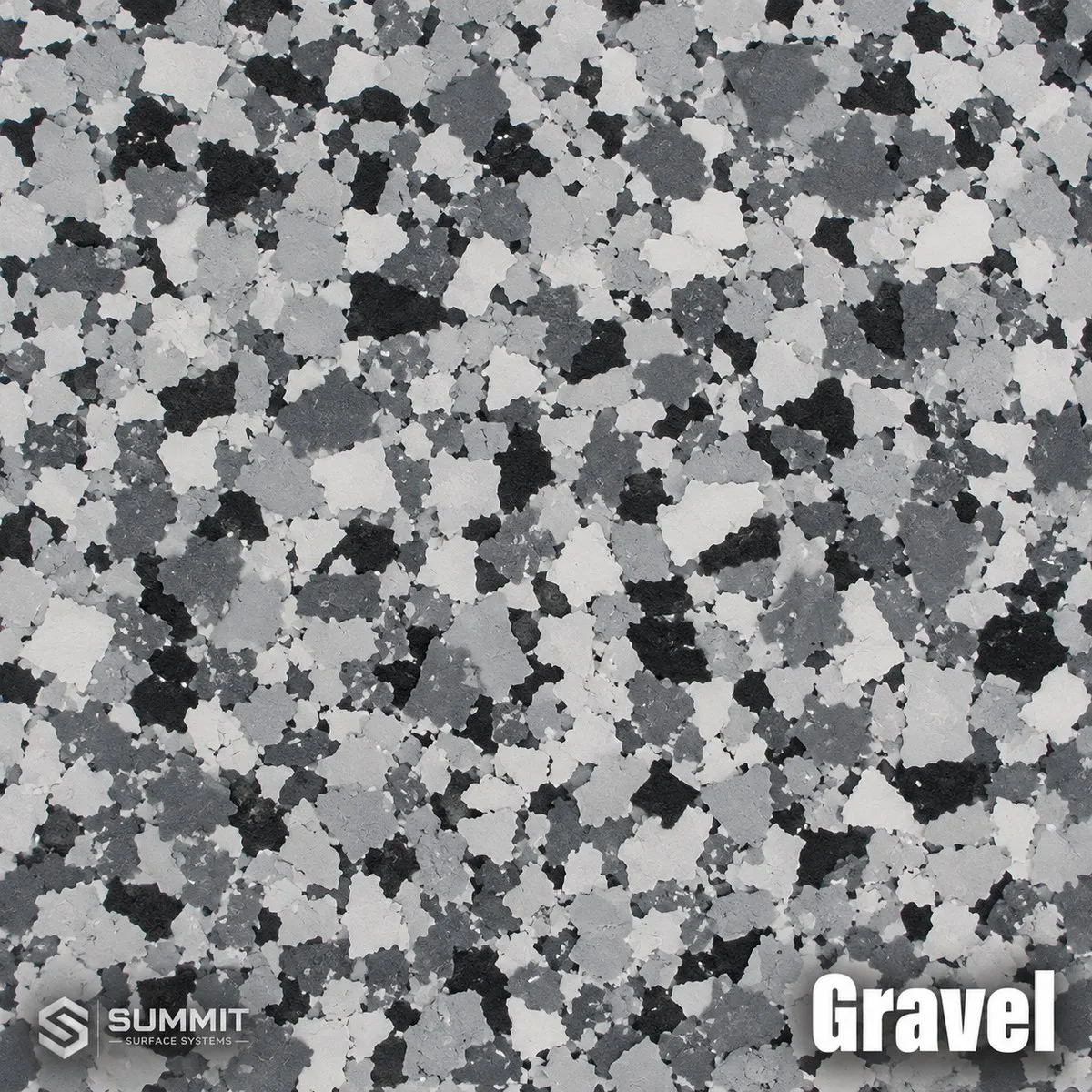 Gravel epoxy flake colorway sample by Summit Surface Systems