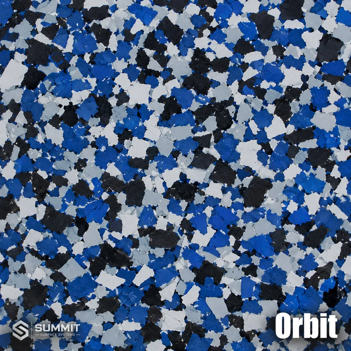 Orbit epoxy flake colorway sample by Summit Surface Systems