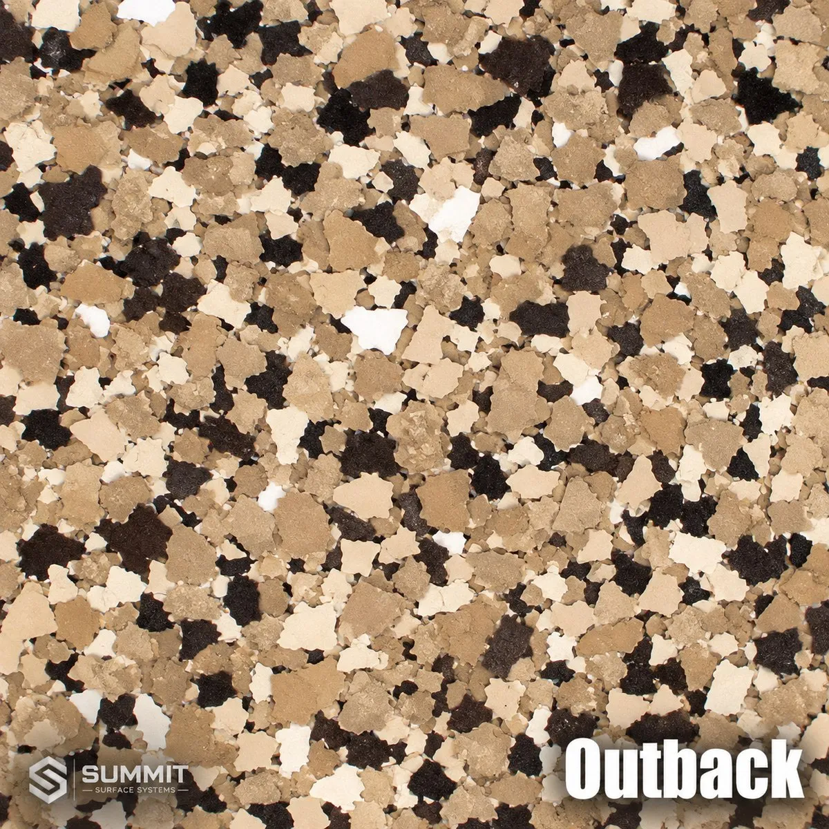 Outback epoxy flake colorway sample by Summit Surface Systems