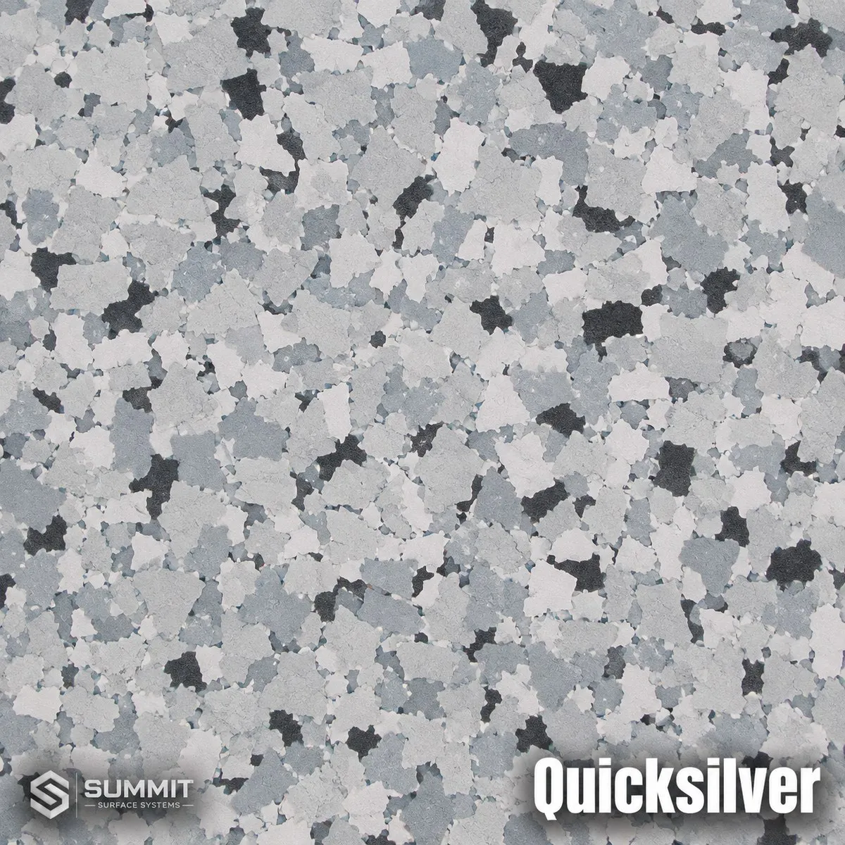 Quicksilver epoxy flake colorway sample by Summit Surface Systems