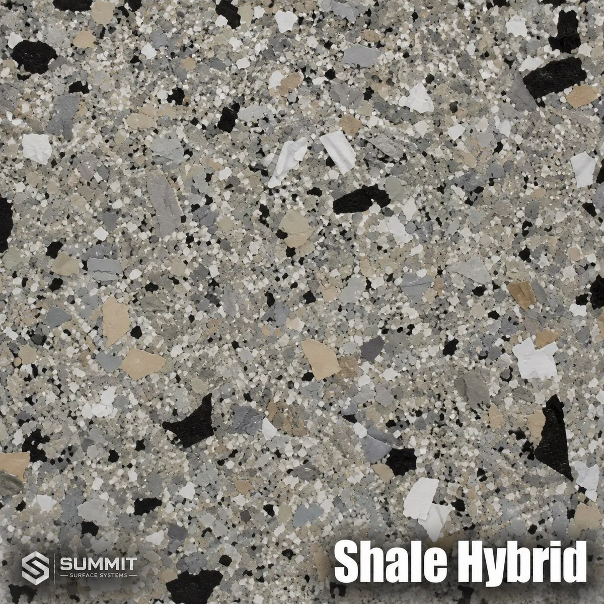 Shale Hybrid epoxy flake colorway sample by Summit Surface Systems
