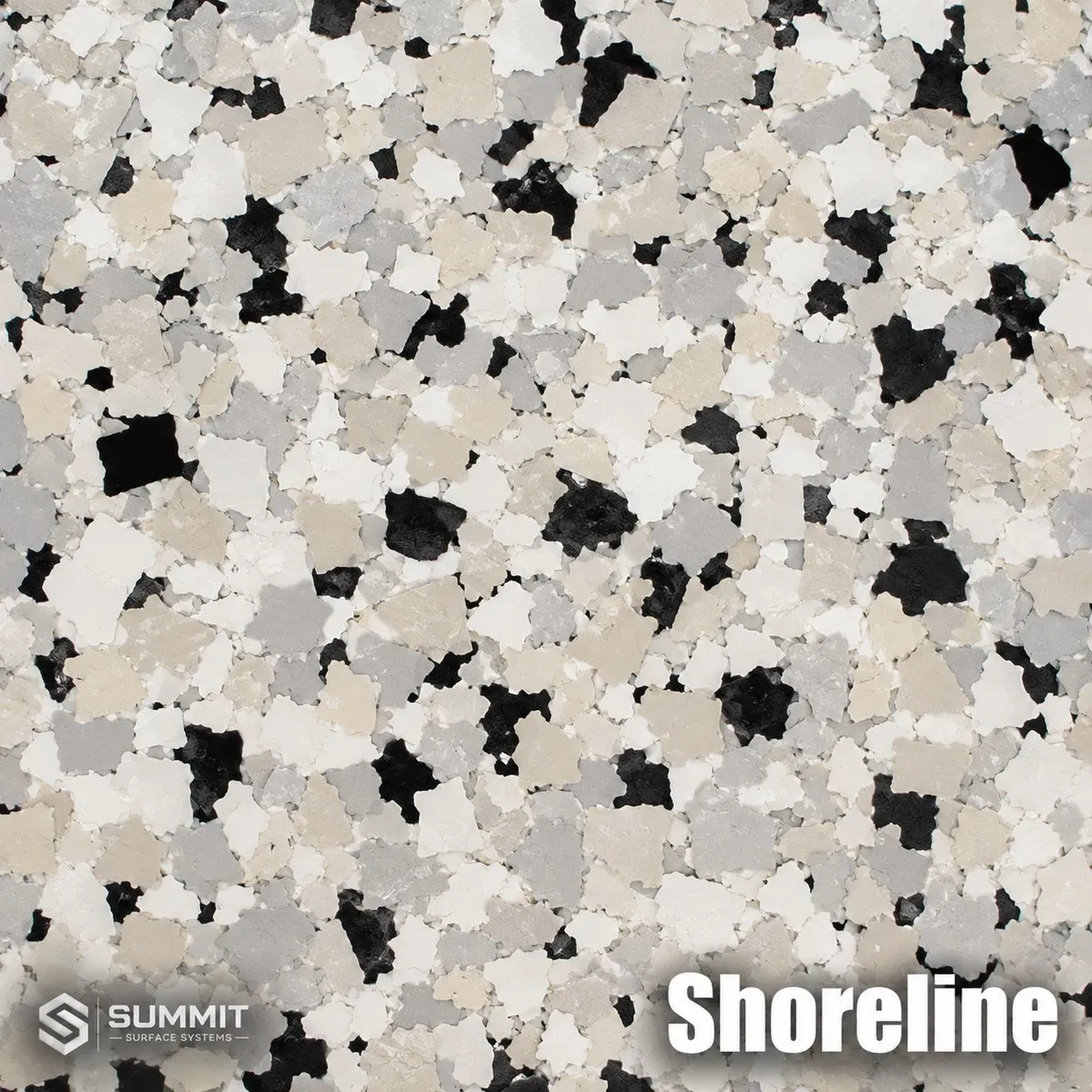 Shoreline epoxy flake colorway sample by Summit Surface Systems