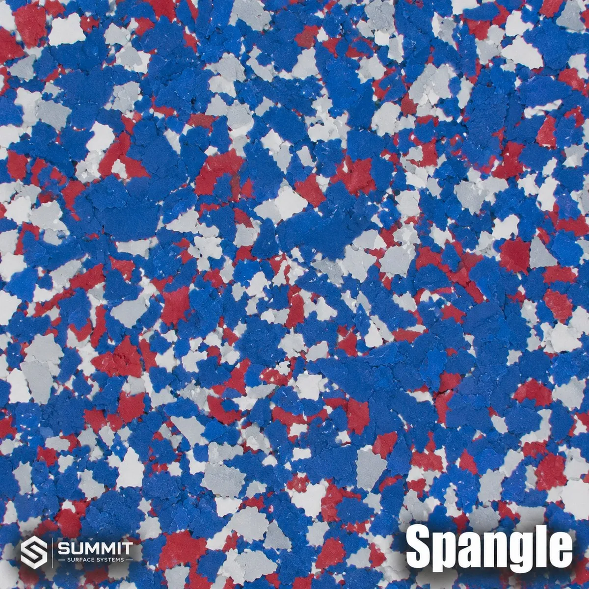 Spangle epoxy flake colorway sample by Summit Surface Systems