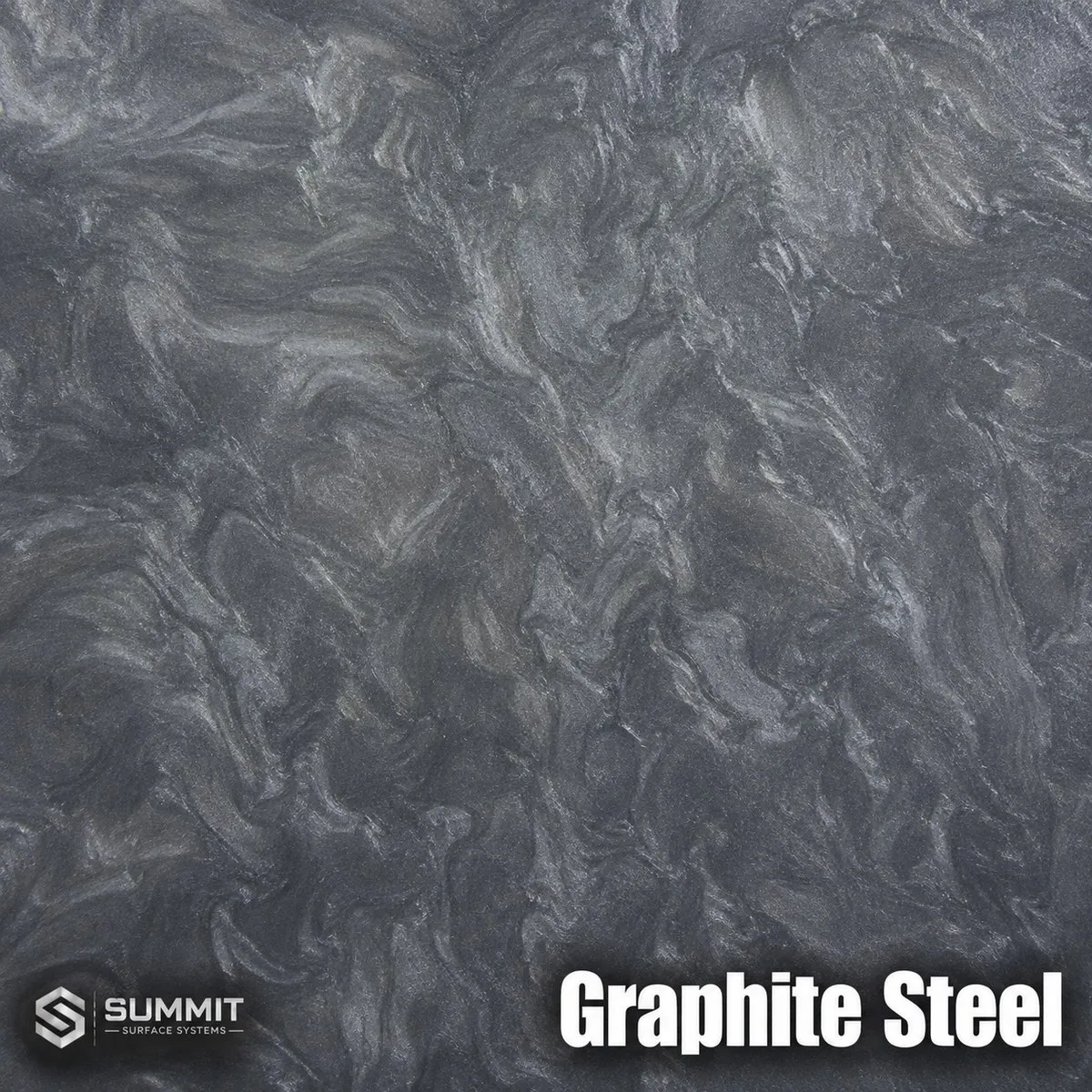 Graphite Steel epoxy metallic colorway sample by Summit Surface Systems
