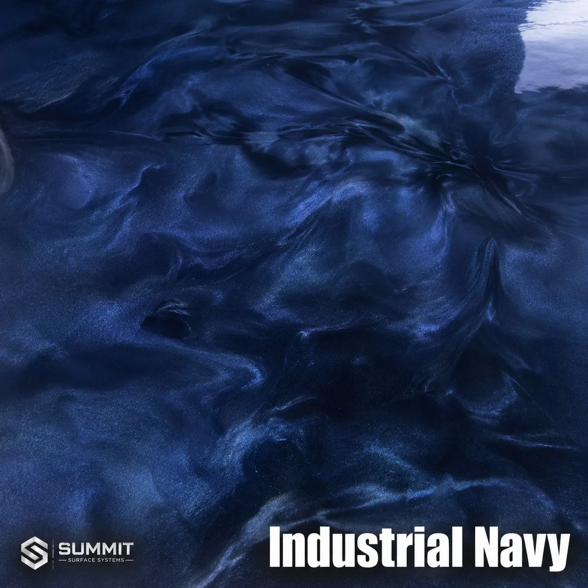 Industrial Navy epoxy metallic colorway sample by Summit Surface Systems